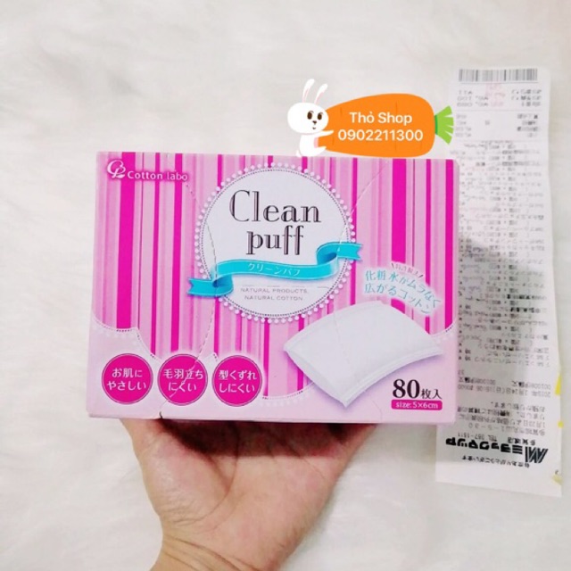 Bông Tẩy Trang Clean Puff Nội Địa Nhật Bản