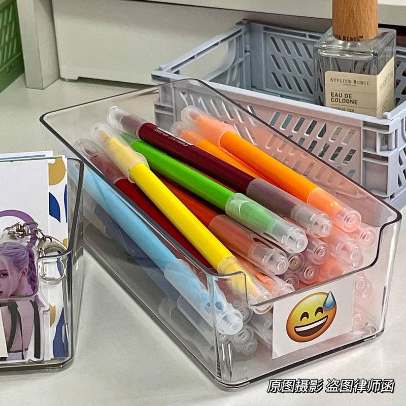 ⭐ iLado ⭐ kệ văn phòng phẩm để bàn tủ nhựa ghép Acrylic túi trong dễ thương Sticker In Họa Tiết Hoạt Hình trong suốt hộp văn phòng phẩm suốt kệ sổ tay tủ mini tủ để bàn chất lượng cao cất gọn gàng