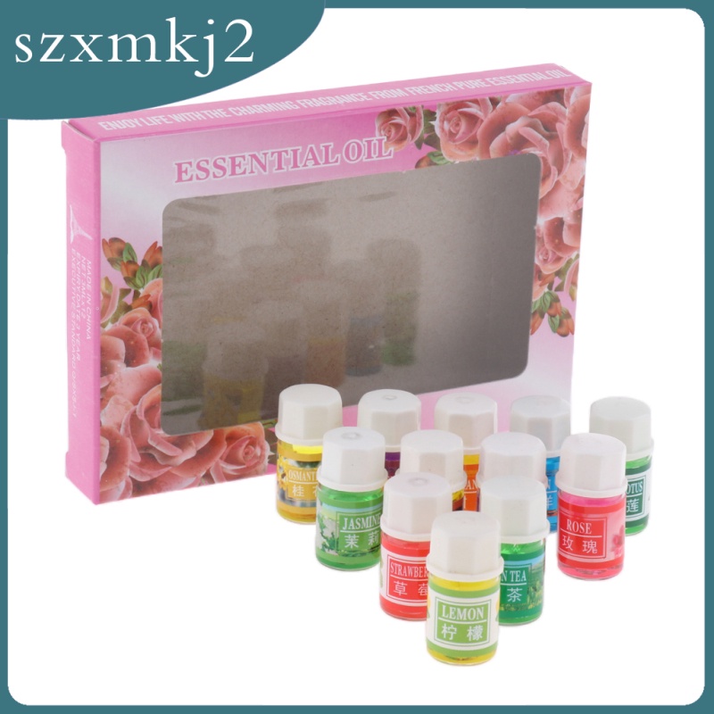 (Hàng Mới Về) Set 12 Lọ Tinh Dầu Thơm Thiên Nhiên 3ml