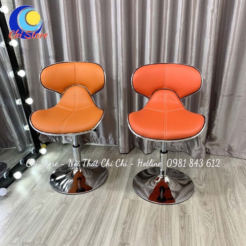 Ghế Xoay Ngồi Live, Bán Quần Áo Chỉnh Độ Cao Từ 30-50cm, Ghế Ngồi Văn Phòng Xoay 360 Độ Bọc Da
