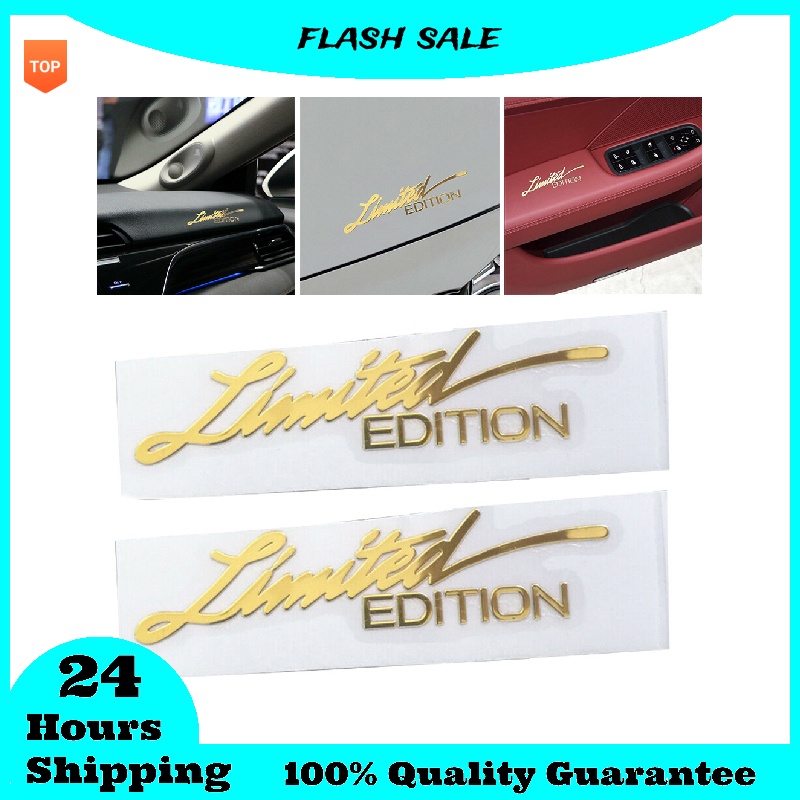 Bộ 2 Miếng Dán Logo 3D Bằng Kim Loại Mạ Vàng Dùng Trang Trí Xe Hơi