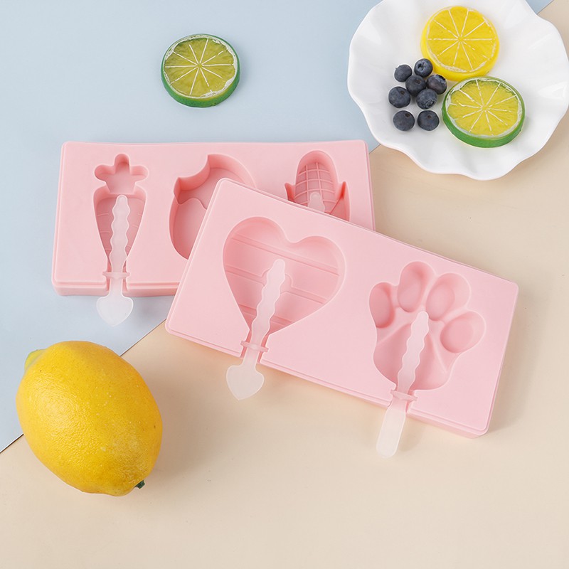 HANDMADE HOMEMADE Khuôn Làm Kem Que Bằng Silicon