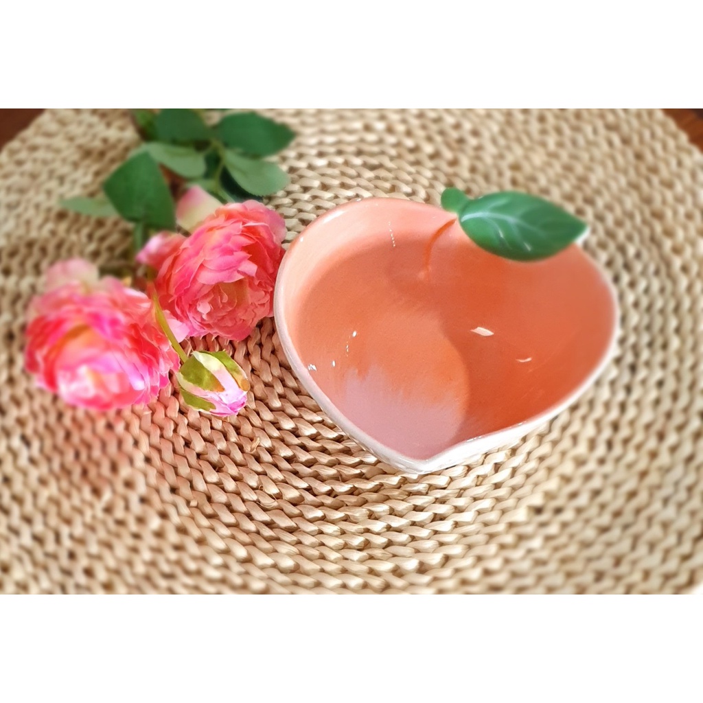 Bộ bát đĩa gốm sứ hình quả đào siêu đẹp trang trí đồ ăn cực kỳ xinh yêu