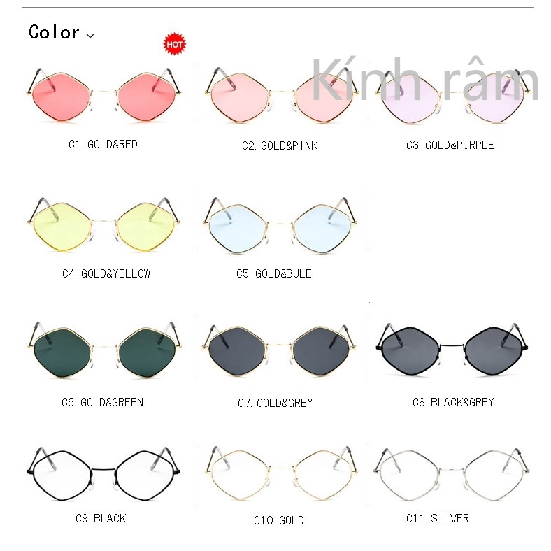 Kính Mát Nữ Gọng Kim Cương Thời Trang