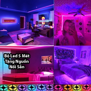 [Tặng Nguồn] Đèn Led TikTok Cuộn 5 Mét Nối Sẵn Nguồn, Ánh Sáng Đứng Yên, Đèn Led livestream giá tốt ánh sáng đẹp