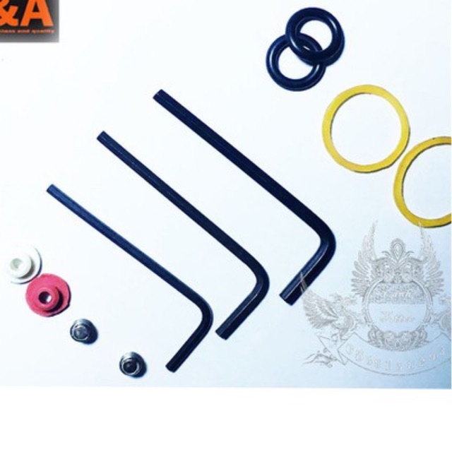 Combo núm giữ kim . Dây thun lưỡi gà và lục giác vặn máy xăm hàng có sẵn