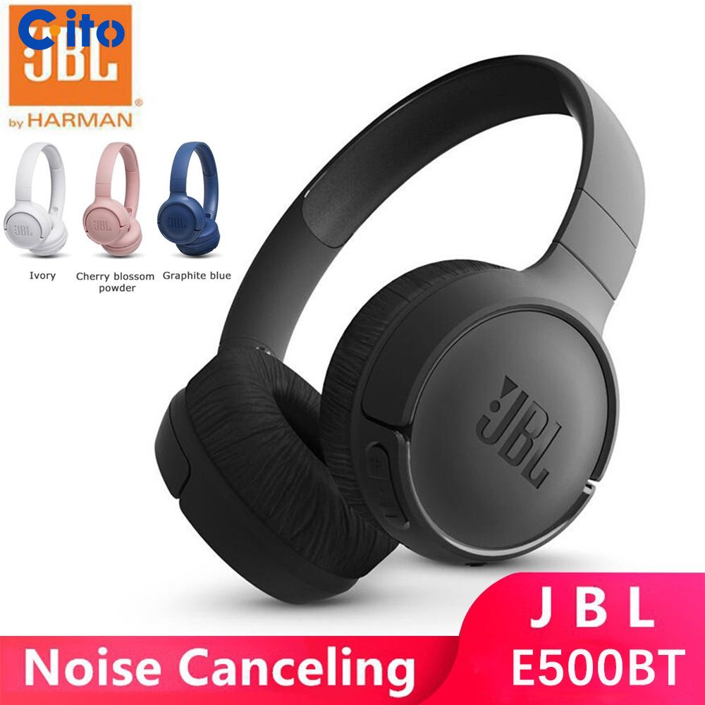 【popular】 Tai nghe JBL E500BT Âm thanh trầm sâu cho trò chơi Thể thao Tai nghe Bluetooth có Mic khử tiếng ồn Tai nghe có thể gập lại (Đen / Trắng / Xanh dương / Hồng) ito
