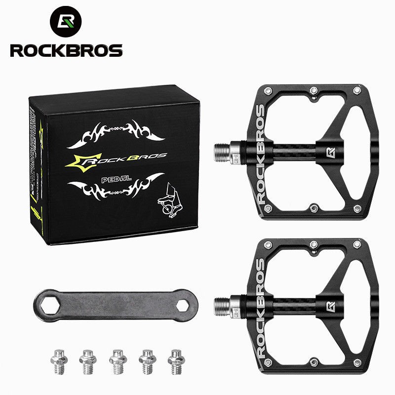 ROCKBROS Bicycle Chrome-Molybdenum Steel Carbon Fiber Sealed Bearings Pedals