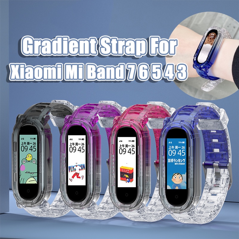 Dây Đeo Tay Thay Thế Bằng Silicone Trong Suốt Cho Xiaomi Mi Band 7 6 5 4 3 Xiaomi Mi3 Mi4 Miband7