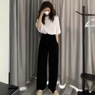 Sét đồ quần xuông áo thun trắng