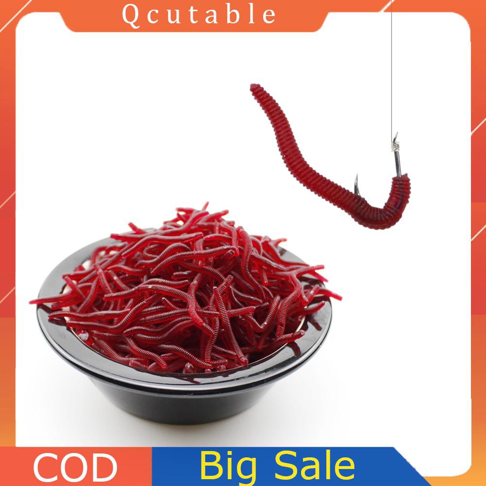 Set 100 / 200 mồi giun giả câu cá 3.5cm tiện lợi
