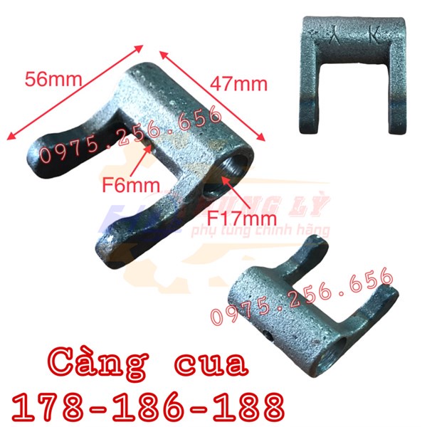 Càng Cua 178=&gt;188  phụ tùng máy cày phụ tùng máy nông nghiệp phụ tùng Hùng Lỳ