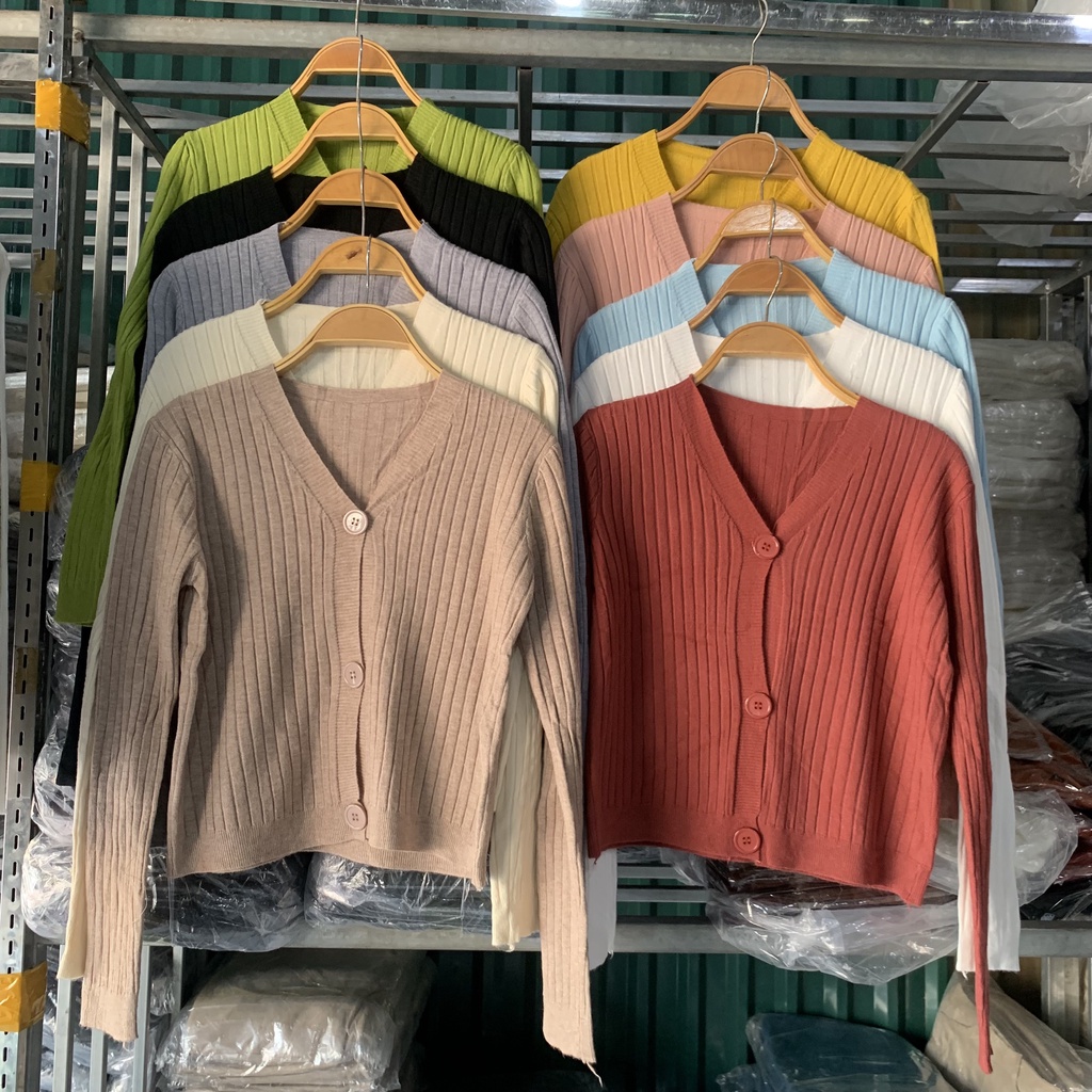 Áo khoác cardigan nữ áo len dài tay phối khuy chất len motoghi dày dặn hàng đẹp - Mã SP A480