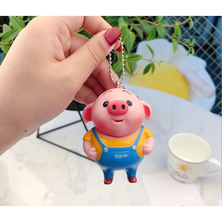 Móc khóa nhân vật hoạt hình con lợn con heo treo balo xe máy móc khóa quà tặng lưu niệm đáng yêu