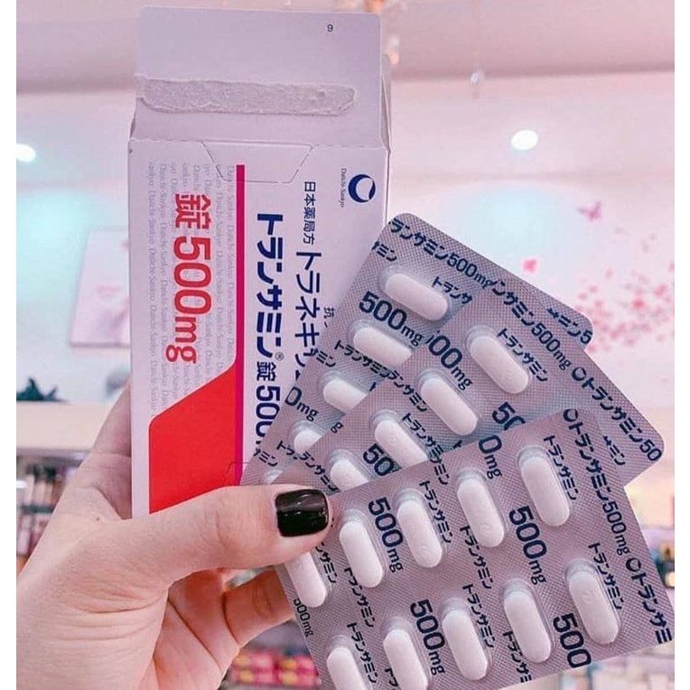 Viên trắng da, mờ nám, tàn nhang Transamin đỏ 500mg  nhật bản