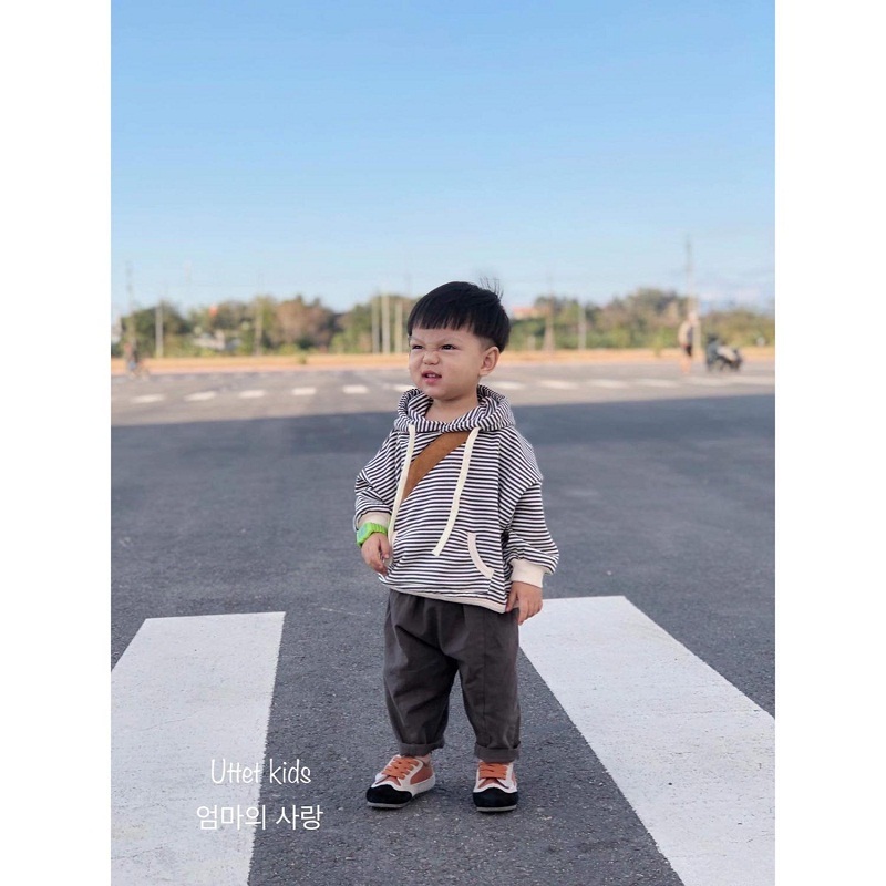 ÁO HOODIE SỌC HÀN QUỐC CỰC KỲ ĐẸP DÀNH CHO BÉ GÁI VÀ BÉ TRAI TỪ 1 ĐẾN 5 TUỔI SIZE 80 ĐẾN 120