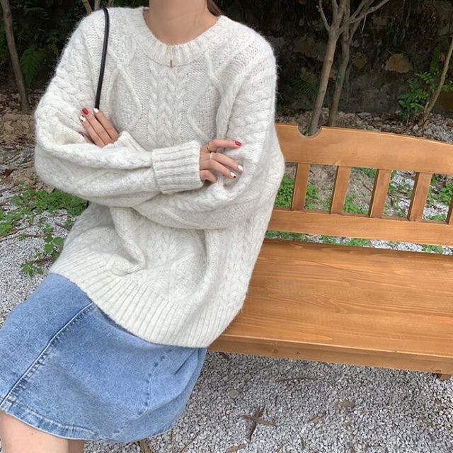 [Order] Áo len ulzzang vặn thừng-Freesize form rộng | BigBuy360 - bigbuy360.vn