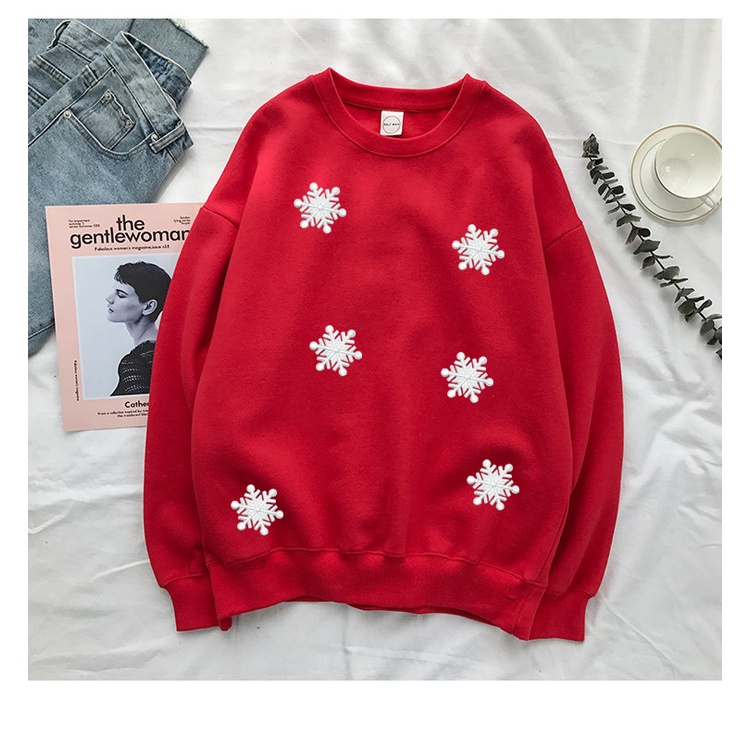 Sticker Ủi Thêu Hình Bông Tuyết Giáng Sinh Dán Lưng Áo Khoác