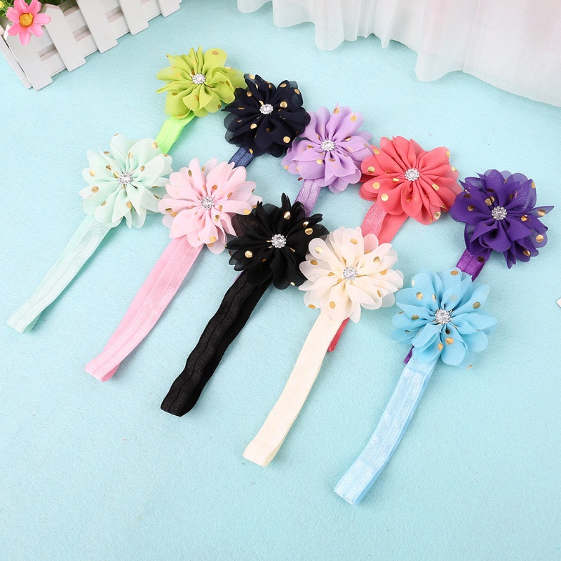 Set 10 Băng Đô Hoa Co Giãn Dành Cho Bé Gái Sơ Sinh Chụp Ảnh