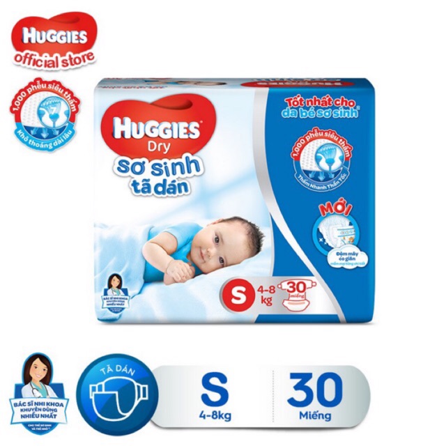 combo 60 tã dán nb + 55 quần Huggies size s