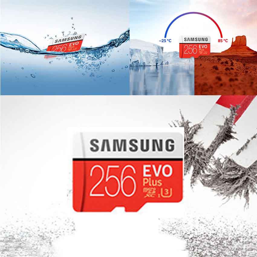Sẵn sàng Thẻ nhớ Samsung EVO Plus U3 256 GB kèm phụ kiện