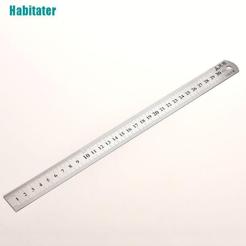 Thước Đo Hai Mặt Bằng Kim Loại Không Gỉ 30cm Độ Chính Xác Cao