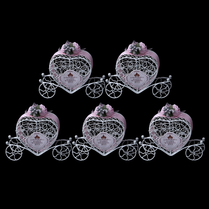 Set 5 Hộp Đựng Kẹo Bánh Lọ Lem Trang Trí Tiệc Cưới / Sinh Nhật Mới