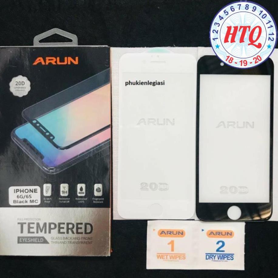 Kính Cường Lực Full màn 20D cho IP chính hãng Arun