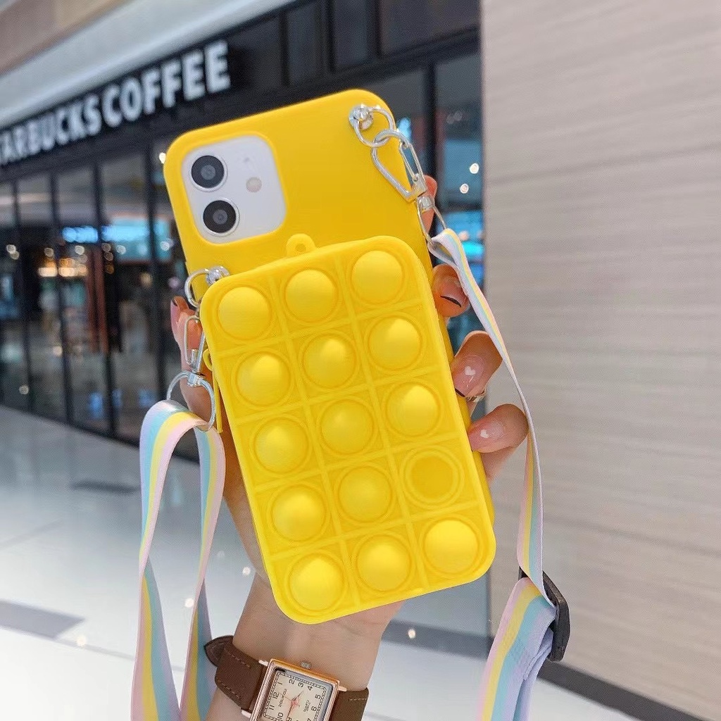 Ốp Điện Thoại Dạng Ví Tiền Xu Hình Hạt Đậu Cầu Vồng Cho For iPhone 11 12 Pro X Xs Max Xr 6 6s 7 8 Plus Se 2020