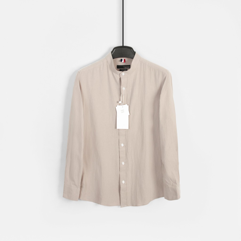 Galvin - Áo sơ mi đũi cổ tàu chất cotton đũi co giãn mát mịn nhăn tự nhiên co giãn SMGV135 | BigBuy360 - bigbuy360.vn