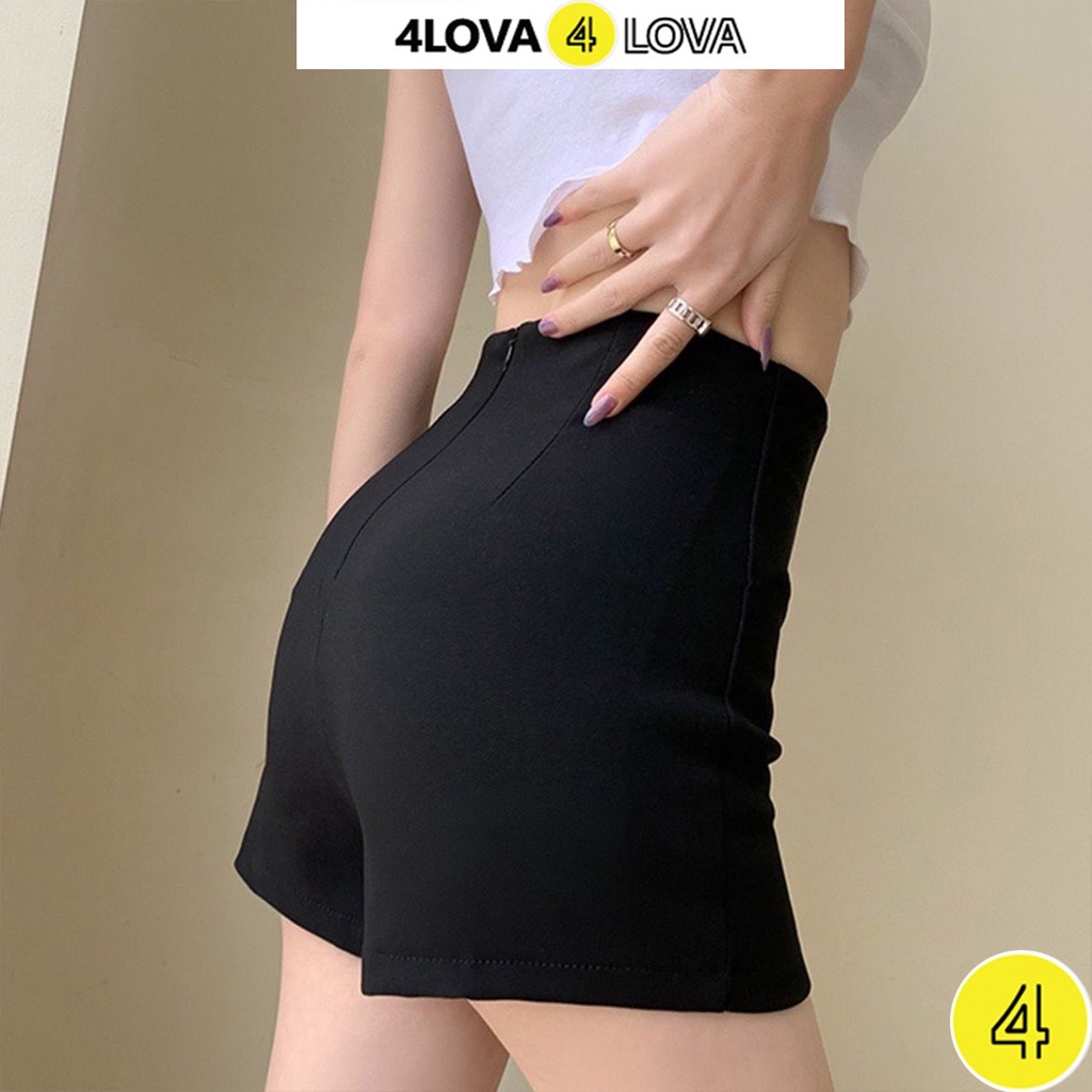 Quần short nữ 4Lova cạp cao chất vải cao cấp co giãn tốt khóa sau tôn dáng phong cách trẻ trung cá tính