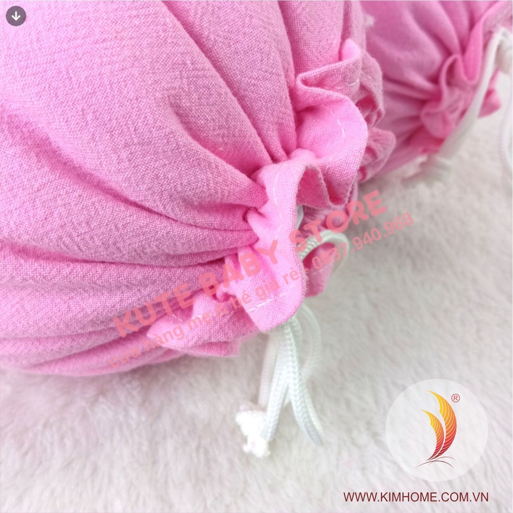 Cặp gối ôm cho bé vải cara 50x20cm kim home