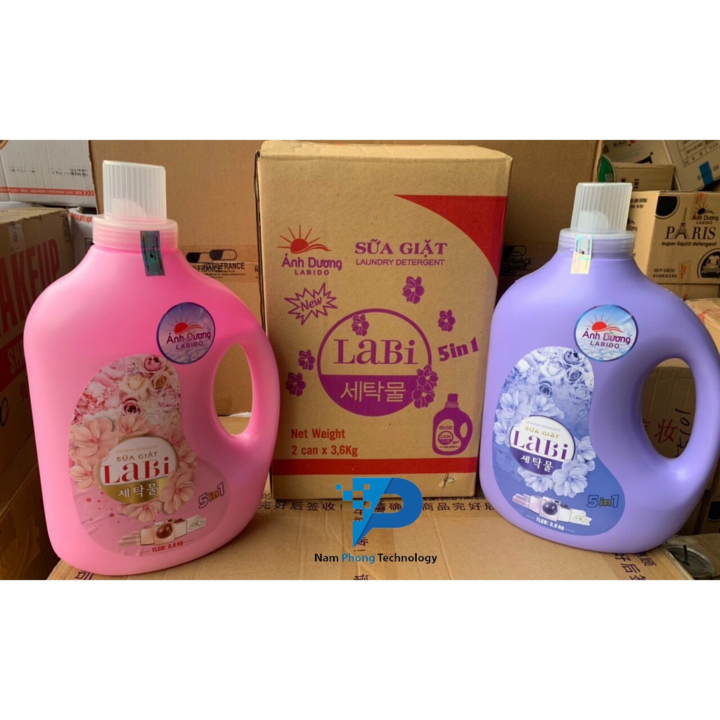 SỮA GIẶT LABI CÔNG NGHỆ NHẬT BẢN - THƠM NGÁT &amp; MỀM VẢI CAN 3,6L