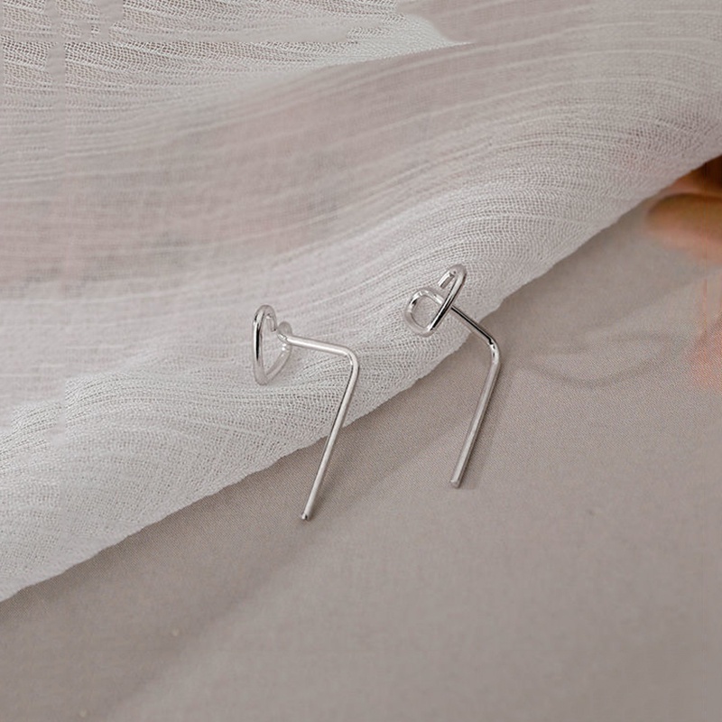 Bông tai bạc hình trái tim độc đáo thời trang dành cho nữ