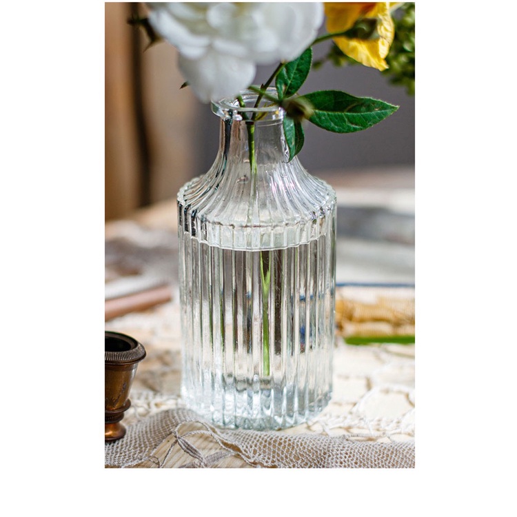 Bình Hoa Mini Kẻ Sọc Trang Trí - Bình Cắm Hoa 1 Bông Dày Dặn