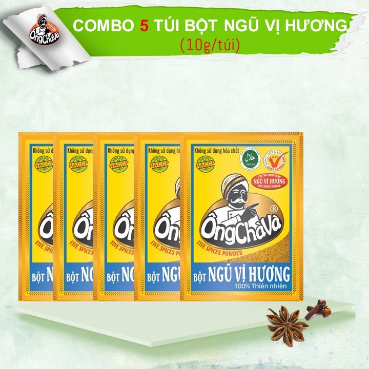 Combo 5 Gói Bột Ngũ Vị Hương 10gram Ông Chà Và (Five spices Ong Cha Va)