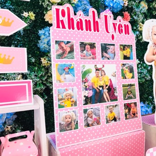 Bảng 12 tháng bé[ phụ kiện trang trí sinh nhật]