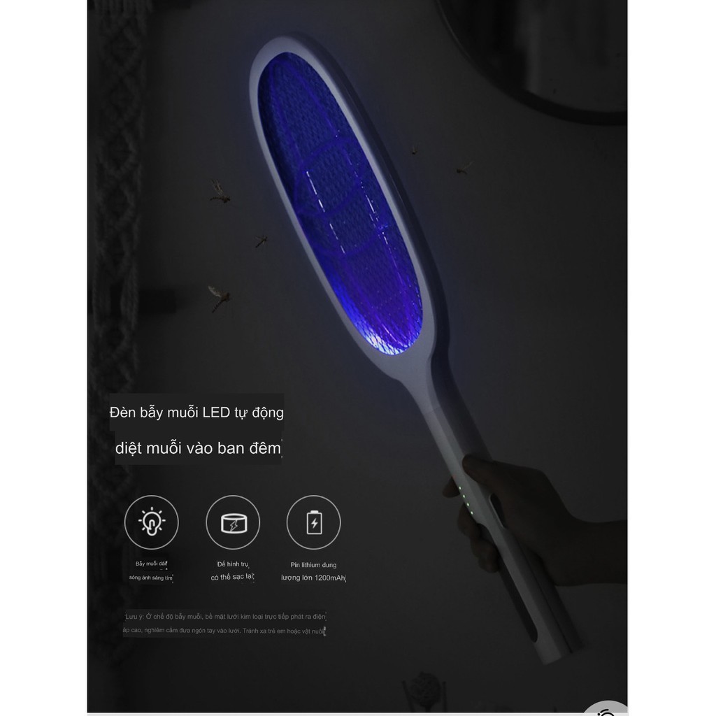 Vợt Muỗi Kiêm Đèn Bắt Muỗi Tự Động - Bảo Hành 3 tháng - 1 đổi 1