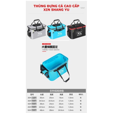 Thùng đựng cá cao cấp chất liệu cao su mềm có thể gấp gọn dễ dàng