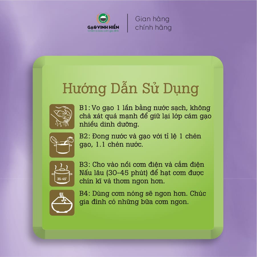 Tấm Thơm Thanh Yến túi 2kg Vinh Hiển - Gạo ngon 3 Không - Ngọt cơm, Ngọt cháo