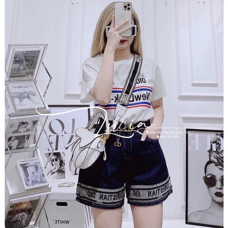 Quần short bò gấu viền D siêu phẩm