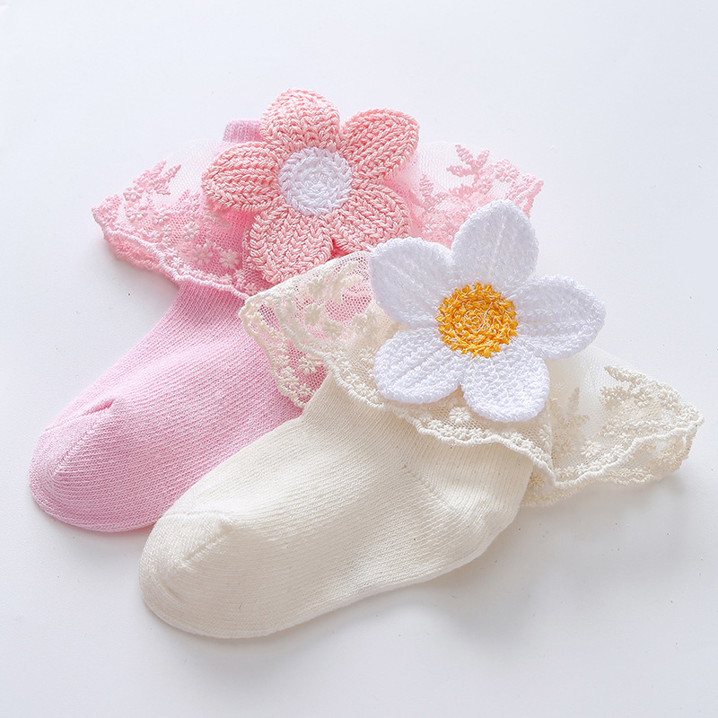 Đôi Vớ Cotton Mềm Mại Cho Bé Gái Sơ Sinh Từ 0-6 Tháng Tuổi