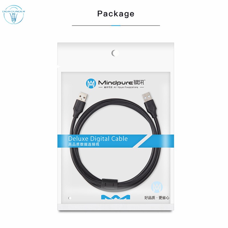 DG Dual USB Computer Extension Cable 1.5M USB 2.0 Type A Male to A Male Cable High-Speed 480 Mbps