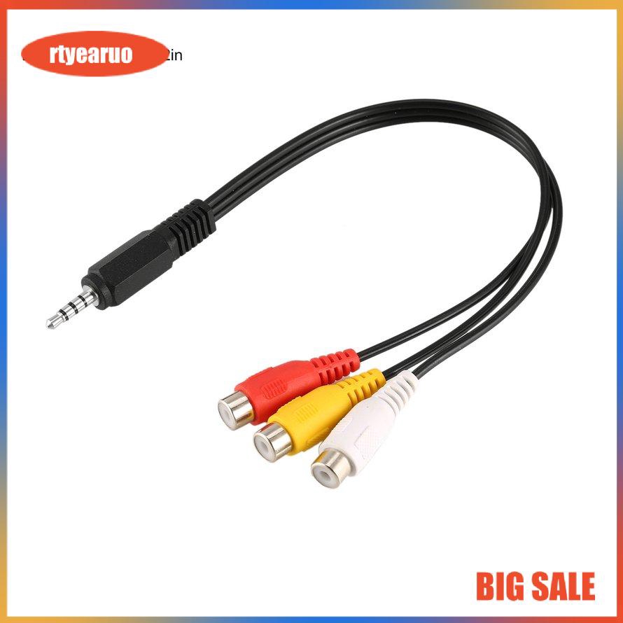 Dây Cáp Chuyển Đổi Âm Thanh 3.5mm Mini Aux Male Sang 3 Rca Female