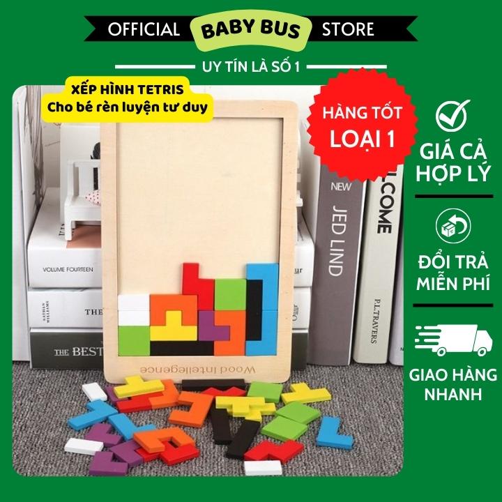 Bộ ghép hình gỗ xếp gạch Montessori - tư duy cho bé sáng tạo