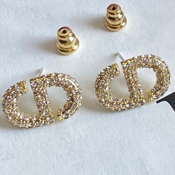 'Boutique spot'A643 CD kim loại bông tai stud kim cương  Hàn Quốc 2022 Mới tái tạo thanh lịch retro thời trang không phai bông tai cho phụ nữ
