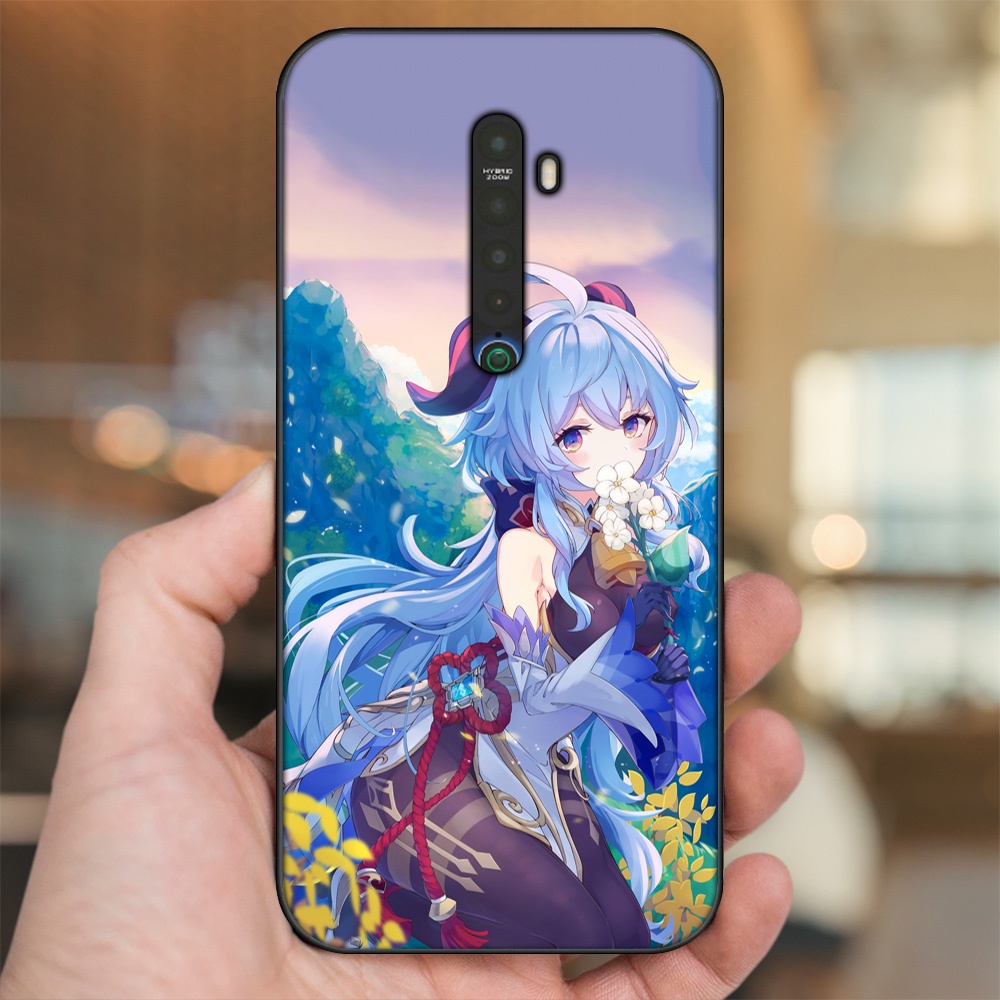 Ốp lưng Oppo Reno 2 viền đen in hình Ganyu Genshin Impact