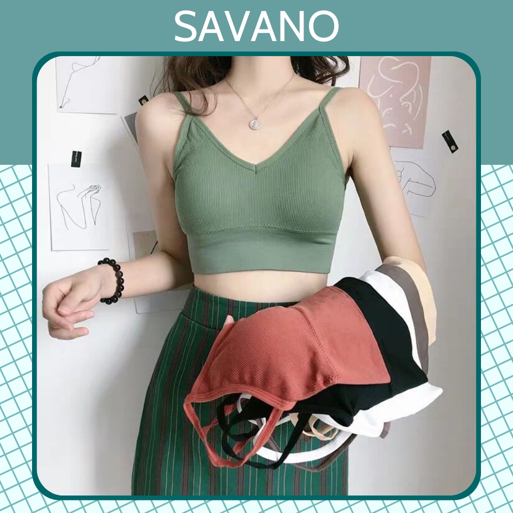 Áo bra nữ 2 dây sexy tập gym hở lưng chữ U freesize SAVANO VA31