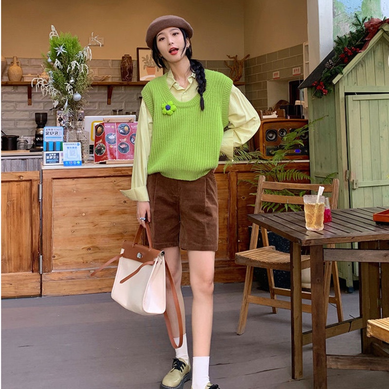 Áo Dệt Kim Sát Nách Dáng Rộng Giả Nhiều Lớp In Hoa Thời Trang Mùa Thu Cho Nữ