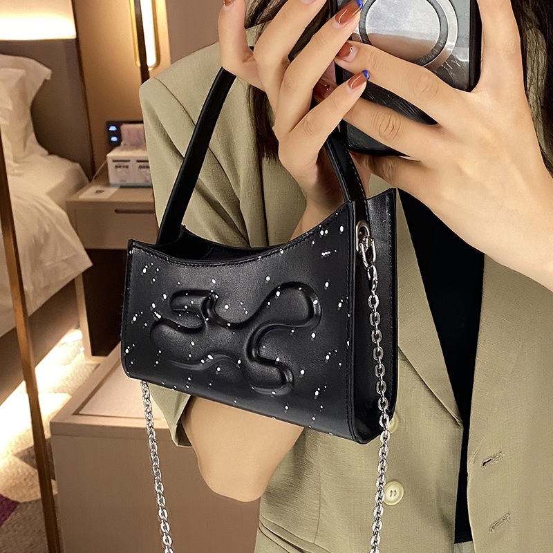 IELGY Túi Đeo Vai Họa Tiết Chấm Bi Phối Dây Xích Thời Trang Cho Nữ